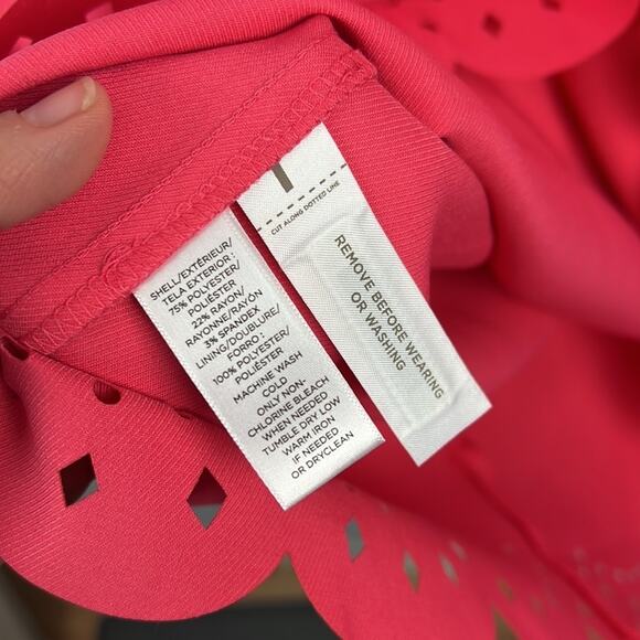 Loft NWT pink sleeveless scalloped dress with cutouts size 8 - Picture 5 of 9